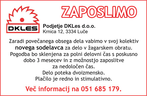 Zaposlitev  DKles-03-2022